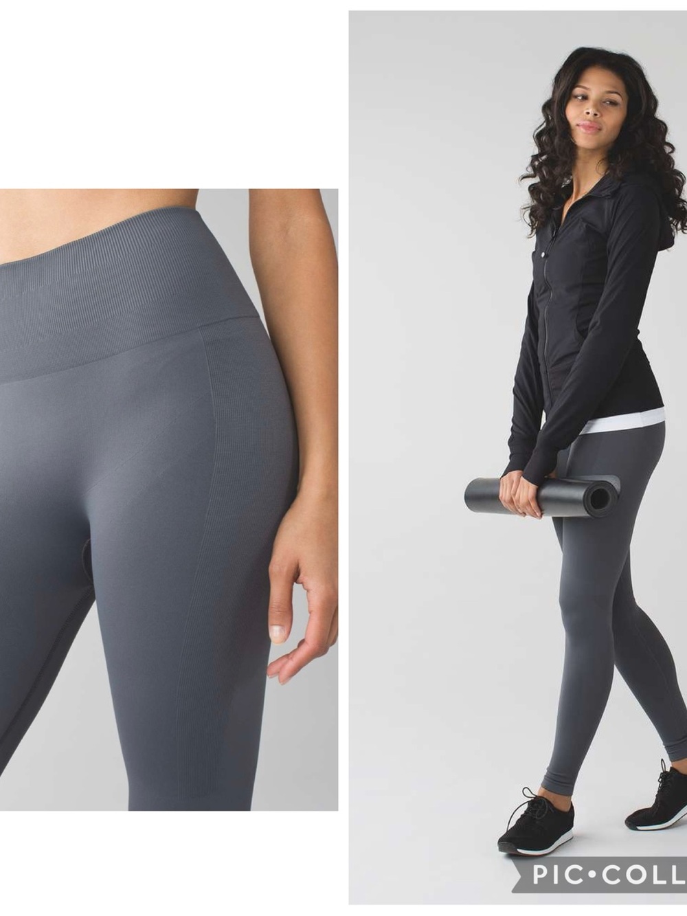 Lululemon Athletica Zone In Seamless Tights in Dark Slate Sz 8